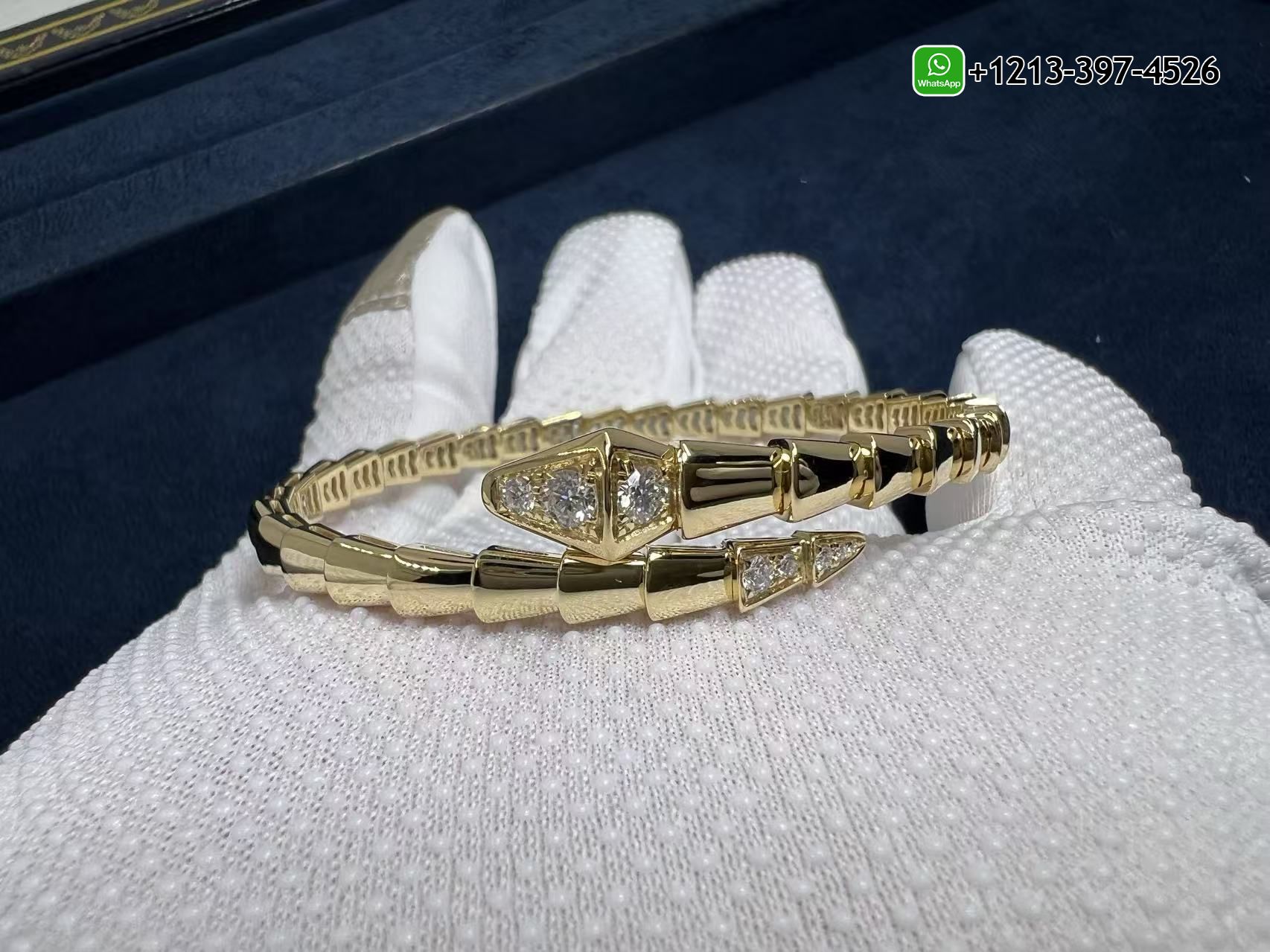 nhx2vcs5bxo Custom Made Best Sellers Quality 1:1 Bvlgari Serpenti Viper Diamond 18k Yellow Gold Bracelet - High Quality 18k Gold and Diamond Luxury Distinctive Collection Designer Jewelry Customized Factory Price - Image 3
