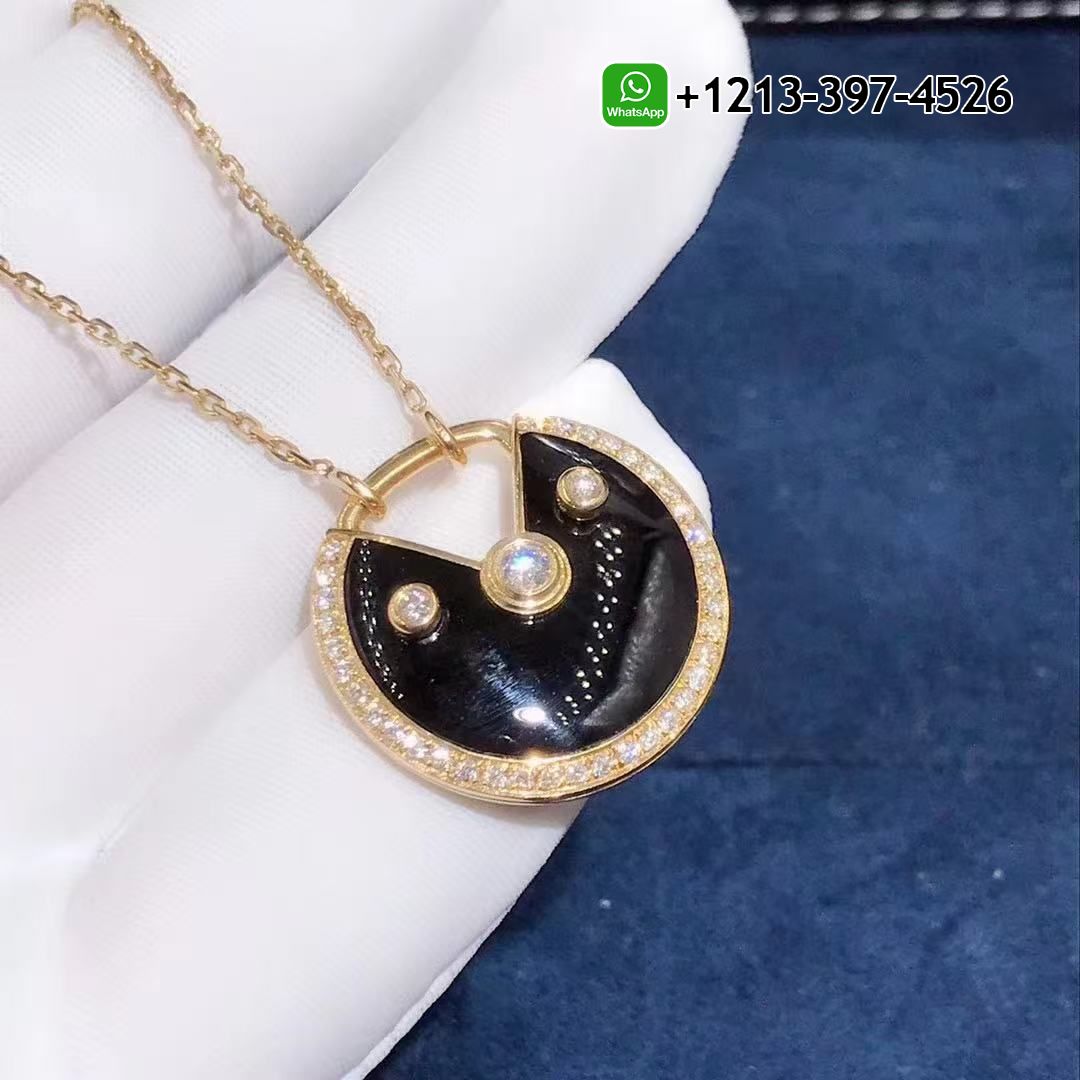 Cartier Amulette De Cartier Necklace, Medium Model Yellow Gold Diamonds Onyx N3109800 - High Quality 18k Gold and Diamond Luxury Distinctive Collection Designer Jewelry Customized Factory Price