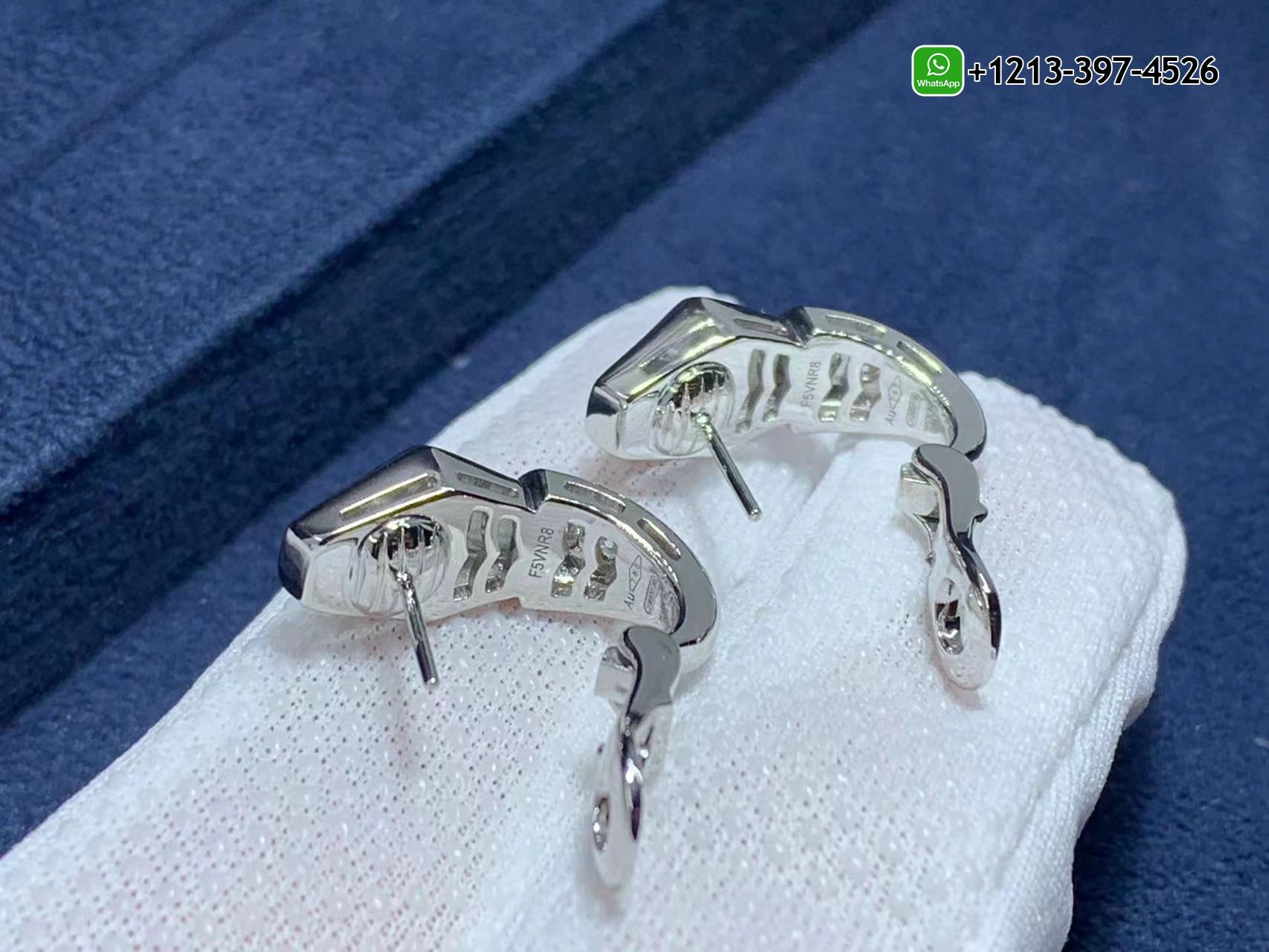 nm45xmz2spi Best Sellers 1:1 Quality Cheap Custom Made Bvlgari Serpenti Snake Diamond Huggie 18K White Gold Earrings - High Quality 18k Gold and Diamond Luxury Distinctive Collection Designer Jewelry Customized Factory Price - Image 3
