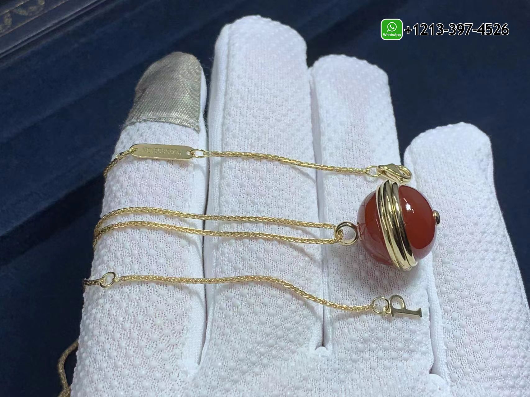 nmgtomfojlt Custom Made Best Quality 1:1 Cheap Piaget 18k Yellow Gold With Diamond Red Carnelian Possession Pendant Necklace - High Quality 18k Gold and Diamond Luxury Distinctive Collection Designer Jewelry Customized Factory Price - Image 2