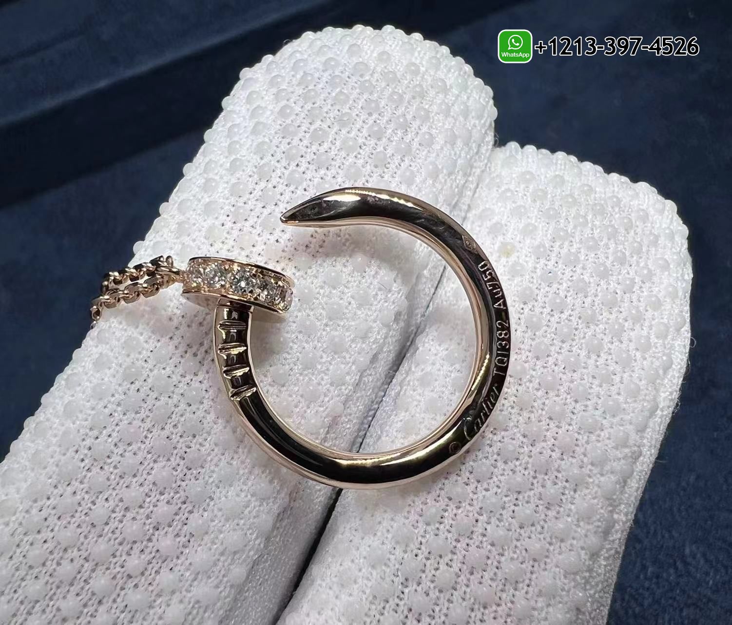 nqj1rxe0vn2 Custom Made Best Sellers Quality 1:1 Copy Cartier 18k Rose Gold Pave Diamond Juste Un Clou Nail Pendant Necklace - High Quality 18k Gold and Diamond Luxury Distinctive Collection Designer Jewelry Customized Factory Price - Image 6