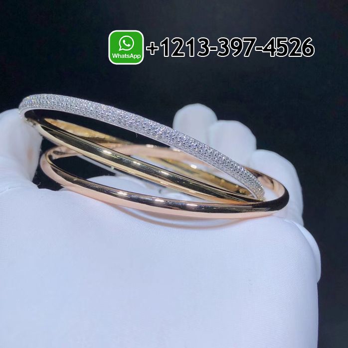 nrbu4023uvh Custom Made Best Sellers Quality 1:1 Cartier Trinity Tri-Color 18K Gold Diamond Medium Model Bracelet - High Quality 18k Gold and Diamond Luxury Distinctive Collection Designer Jewelry Customized Factory Price - Image 6
