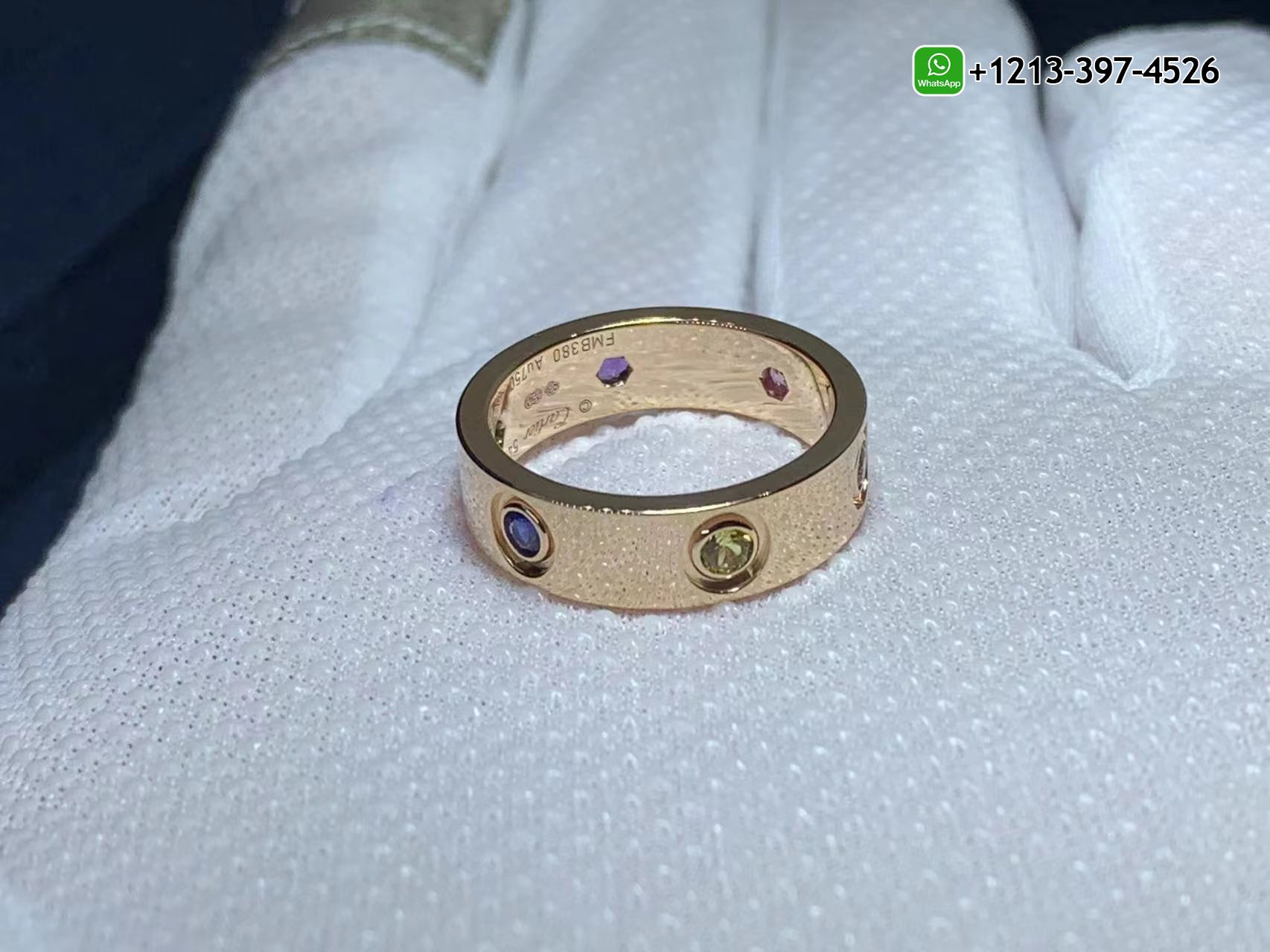 ns0pbne4nwa Custom Made Best Quality 1:1 Cartier 18K Rose Gold with Sapphire,Garnet, Amethyst Love Ring - High Quality 18k Gold and Diamond Luxury Distinctive Collection Designer Jewelry Customized Factory Price - Image 9