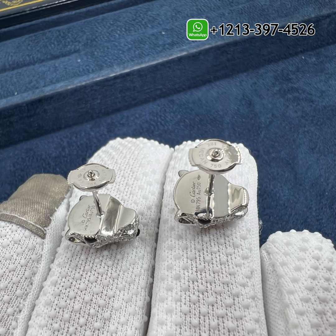 ns5y3qo53em Custom Made Best Sellers Quality 1:1 Cartier Panthère de Cartier 18K White Gold Diamond Earrings - High Quality 18k Gold and Diamond Luxury Distinctive Collection Designer Jewelry Customized Factory Price - Image 3