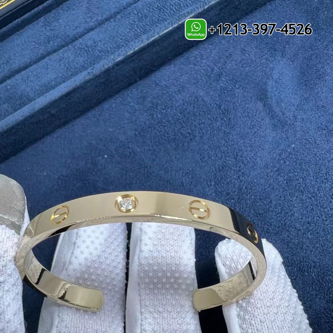 nv3pxgeuzzk Custom Made Best Sellers Quality 1:1 Replica Cartier 18K Yellow Gold 1 Diamond Love Open Cuff Bracelet - High Quality 18k Gold and Diamond Luxury Distinctive Collection Designer Jewelry Customized Factory Price