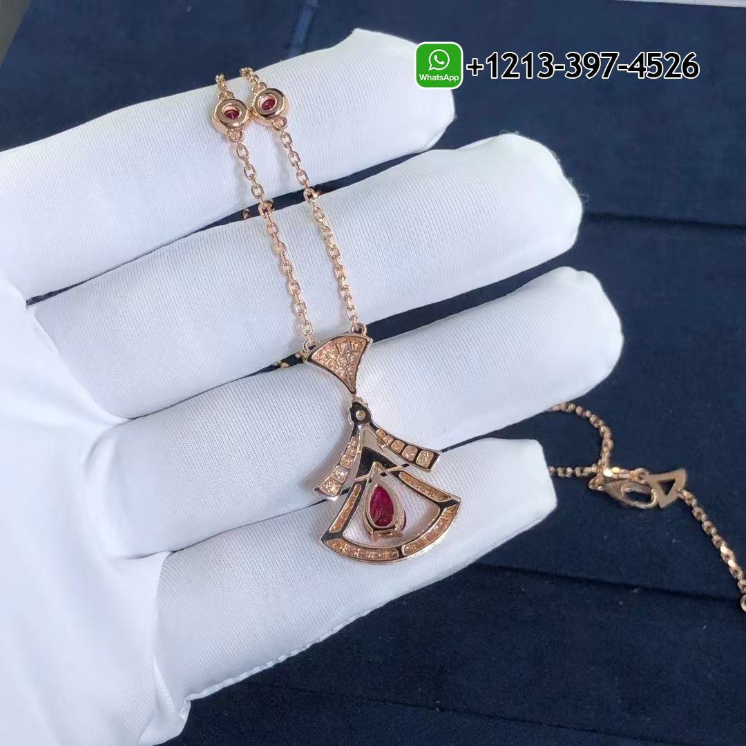 nxvqhs0tfio Custom Made Best Quality 1:1 Bulgari Divas’ Dream Necklace Rose Gold Set Rubies and Diamonds - High Quality 18k Gold and Diamond Luxury Distinctive Collection Designer Jewelry Customized Factory Price - Image 9