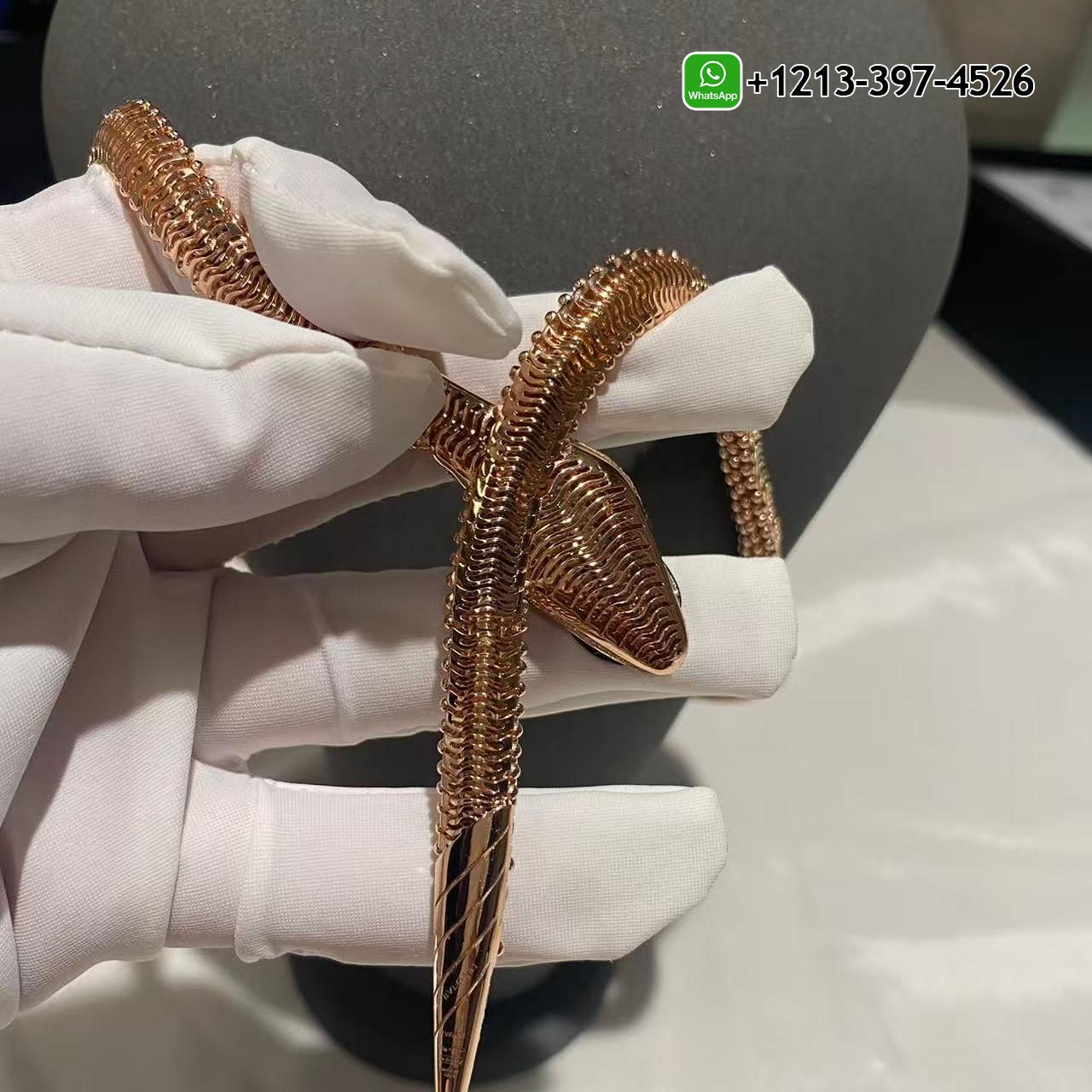o3rlx4hmjjj Bvlgari 18K Rose Gold Serpenti Diamond & Black Onyx Snake Double Circle Necklace - High Quality 18k Gold and Diamond Luxury Distinctive Collection Designer Jewelry Customized Factory Price - Image 6