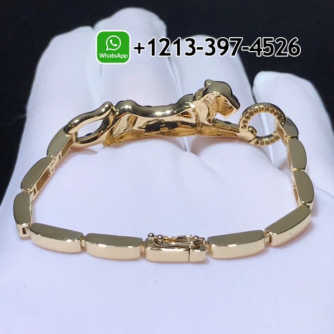 o3y4xa1c5iv Best Sellers 1:1 Quality Cheap Custom Made Cartier Panthère De Cartier Bracelet, 18K Yellow Gold, Lacquer, Diamond, Tsavorite Garnet, Onyx - High Quality 18k Gold and Diamond Luxury Distinctive Collection Designer Jewelry Customized Factory Price - Image 4