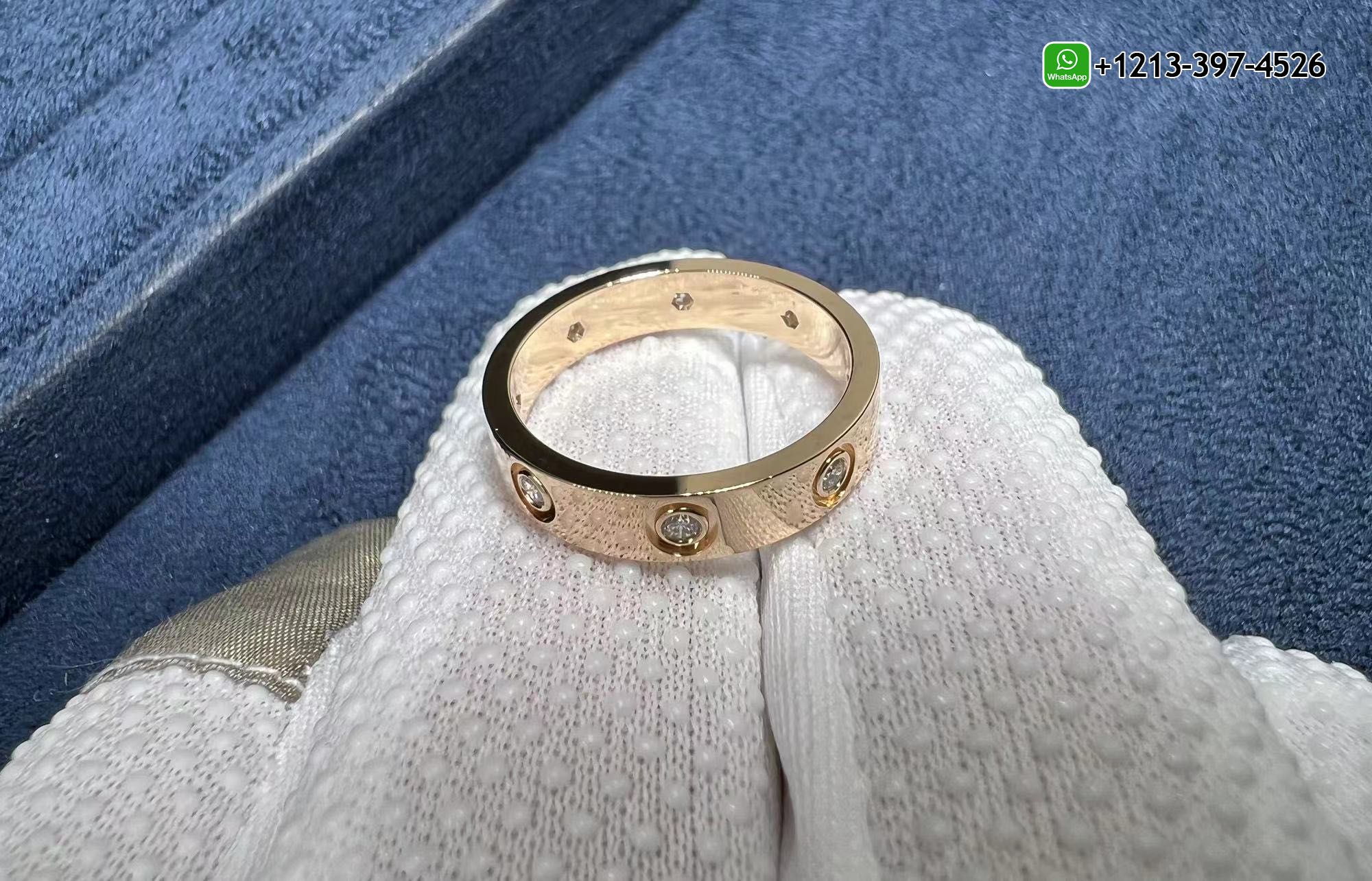 o4rpxti010w Custom Made 1:1 Best Quality Cheap Cartier 18k Rose Gold 4MM Band 8 Diamond LOVE Ring Replica - High Quality 18k Gold and Diamond Luxury Distinctive Collection Designer Jewelry Customized Factory Price - Image 2