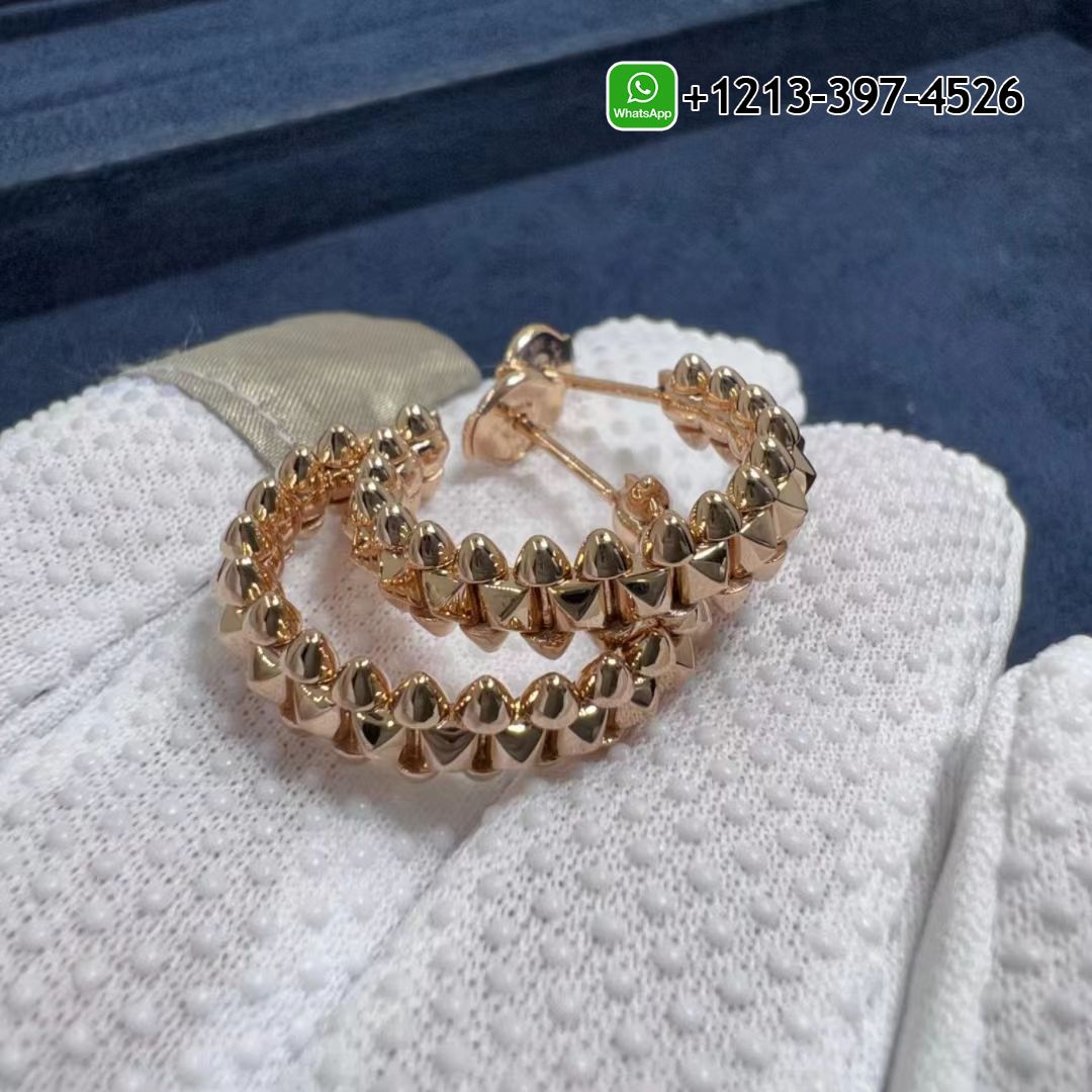 o5k52xxb55n Best Sellers 1:1 Quality Cheap Custom Made Cartier Solid 18k Rose Gold Small Clash de Cartier Hoop Earrings Replica - High Quality 18k Gold and Diamond Luxury Distinctive Collection Designer Jewelry Customized Factory Price - Image 4