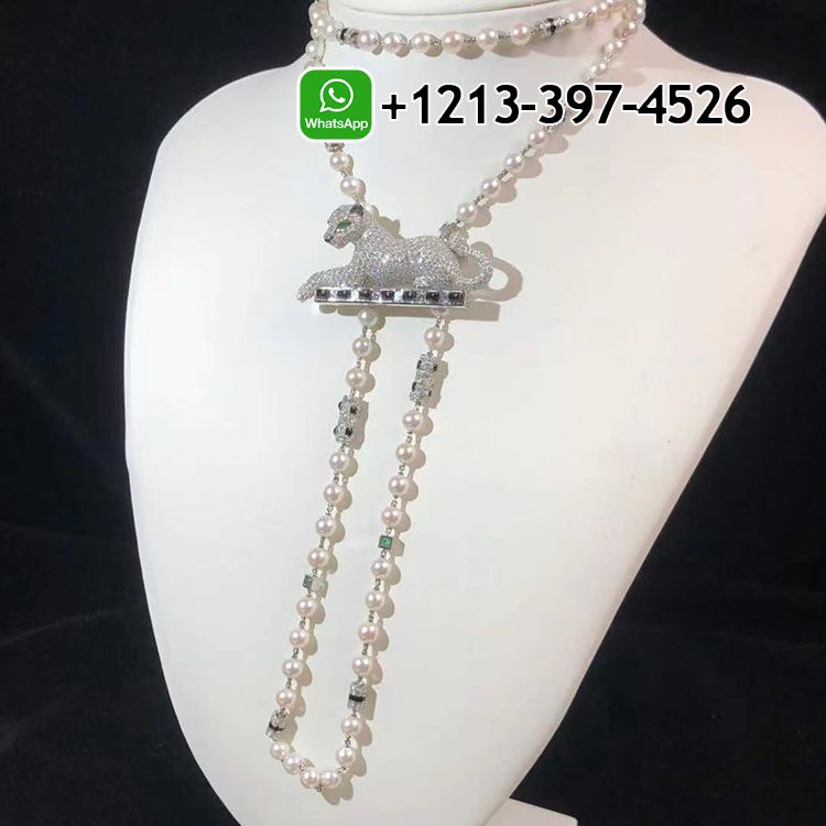 oaedi10cq4y Custom Made Best Sellers Quality 1:1 Cartier Panthère De Cartier 18K White Gold Diamonds High Jewelry Pendant Necklace - High Quality 18k Gold and Diamond Luxury Distinctive Collection Designer Jewelry Customized Factory Price - Image 3