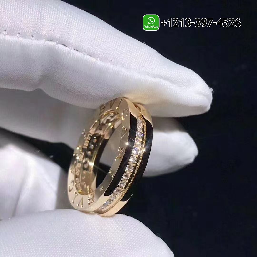 obthriznxvx Custom Made Best Sellers Quality 1:1 Bvlgari B.zero1 Diamond 18k Yellow Gold One-band Ring - High Quality 18k Gold and Diamond Luxury Distinctive Collection Designer Jewelry Customized Factory Price - Image 4