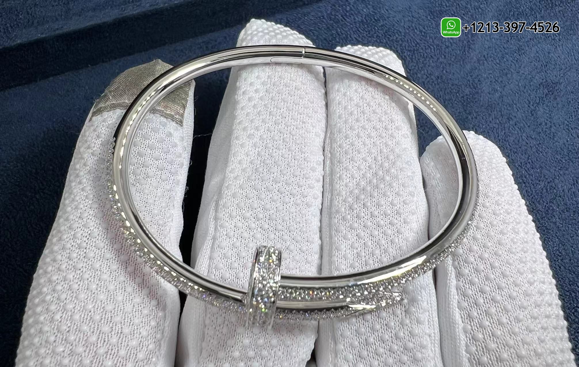 odhzy0uqkoc Replica Cartier Juste Un Clou Diamond Paved 18k White Gold Classic Bracelet - High Quality 18k Gold and Diamond Luxury Distinctive Collection Designer Jewelry Customized Factory Price - Image 2