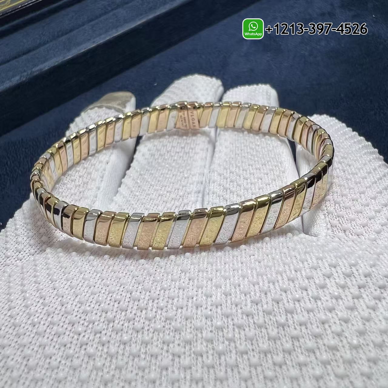 oeu3y4wkjbn Custom Made Best Sellers Quality 1:1 Bvlgari Tubogas 18 kt Yellow, White and Rose Gold Bracelet - High Quality 18k Gold and Diamond Luxury Distinctive Collection Designer Jewelry Customized Factory Price - Image 2