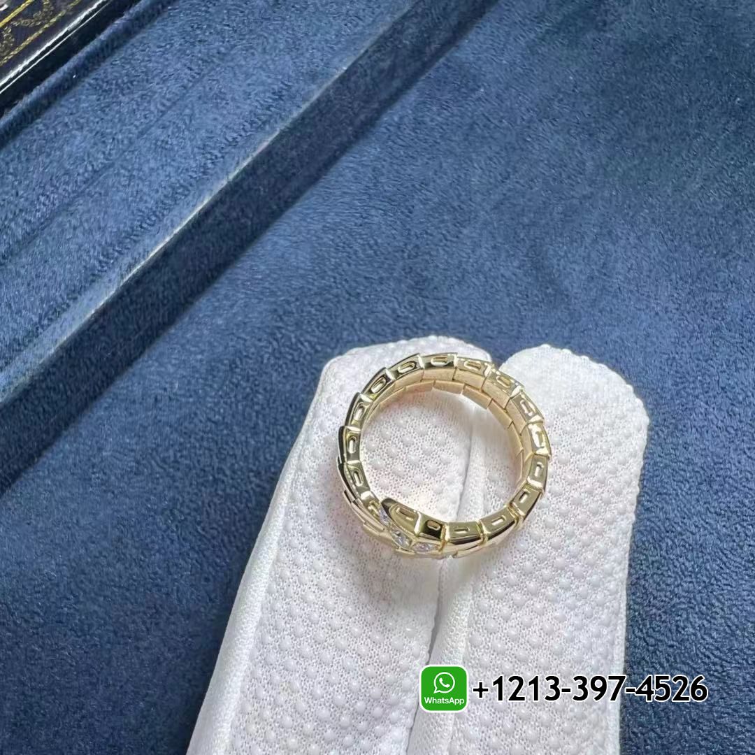 ogolmnisvf0 Bvlgari Serpenti Viper 18k Yellow Gold Diamond Two-coil Ring 357877 - High Quality 18k Gold and Diamond Luxury Distinctive Collection Designer Jewelry Customized Factory Price - Image 3