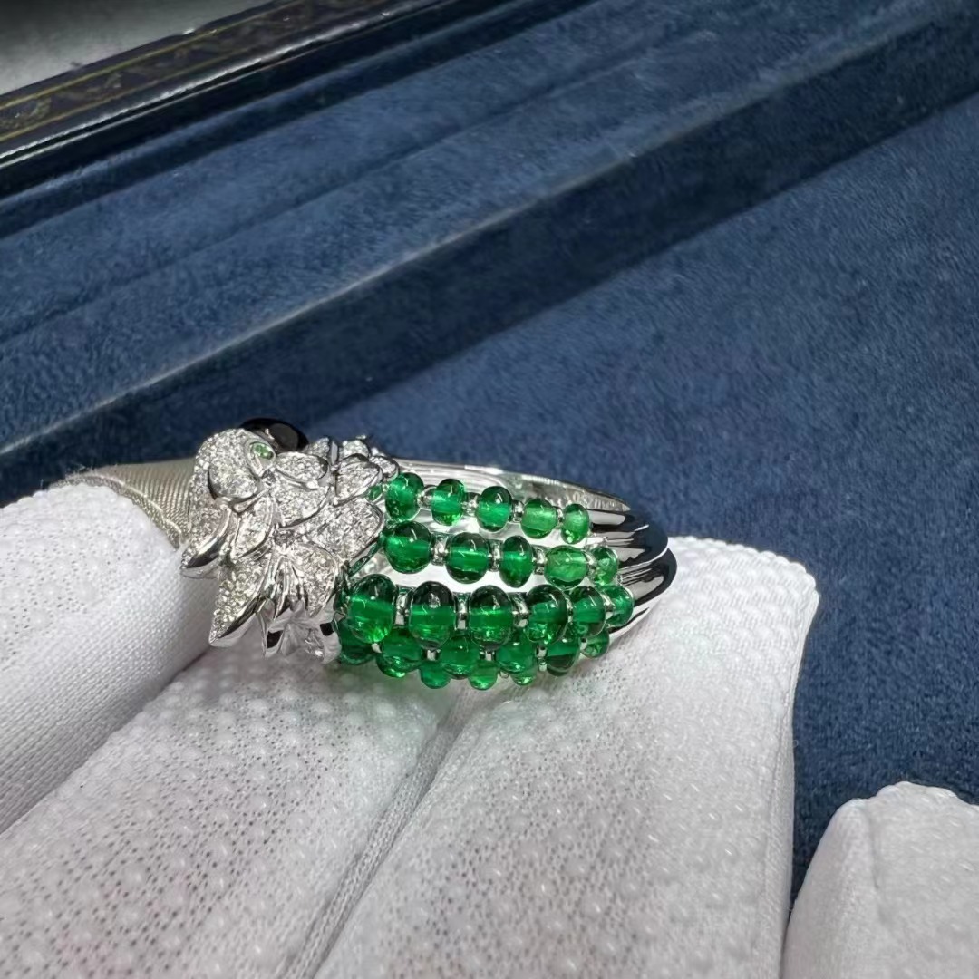 ogretivczxi Cartier Les Oiseaux Libérés 18k White Gold Emearls and Diamonds Parrot Ring H4312100 - High Quality 18k Gold and Diamond Luxury Distinctive Collection Designer Jewelry Customized Factory Price - Image 8