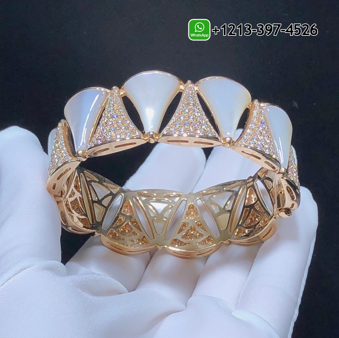 Bvlgari Divas Dream 18k Rose Gold Pave Diamond Mother-of-Pear High Jewelry Bracelet - High Quality 18k Gold and Diamond Luxury Distinctive Collection Designer Jewelry Customized Factory Price Ohsu4h4kc41
