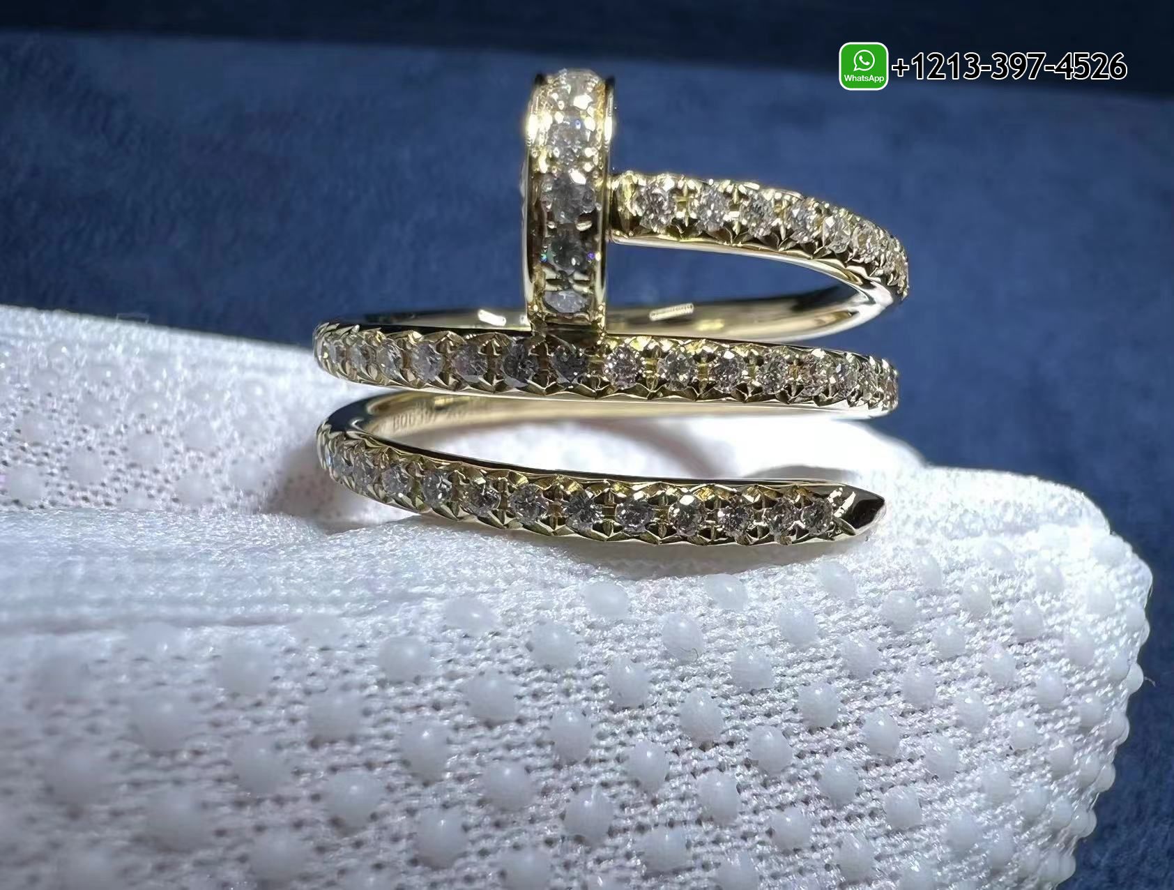 ok52rl2iuii Cheap Cartier Juste un Clou Double Nail 18K Yellow Gold Pavé Diamond Ring Replica - High Quality 18k Gold and Diamond Luxury Distinctive Collection Designer Jewelry Customized Factory Price - Image 2