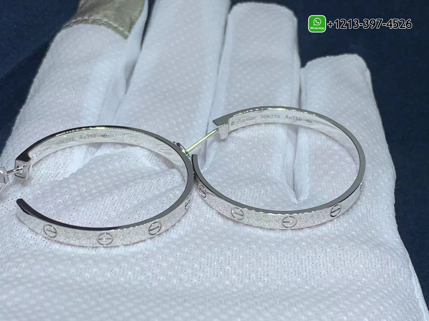 ooasxd3vdtw Best Sellers 1:1 Quality Cheap Custom Made Cartier 18k White Gold LOVE 32.6mm Hoop Earrings - High Quality 18k Gold and Diamond Luxury Distinctive Collection Designer Jewelry Customized Factory Price - Image 3