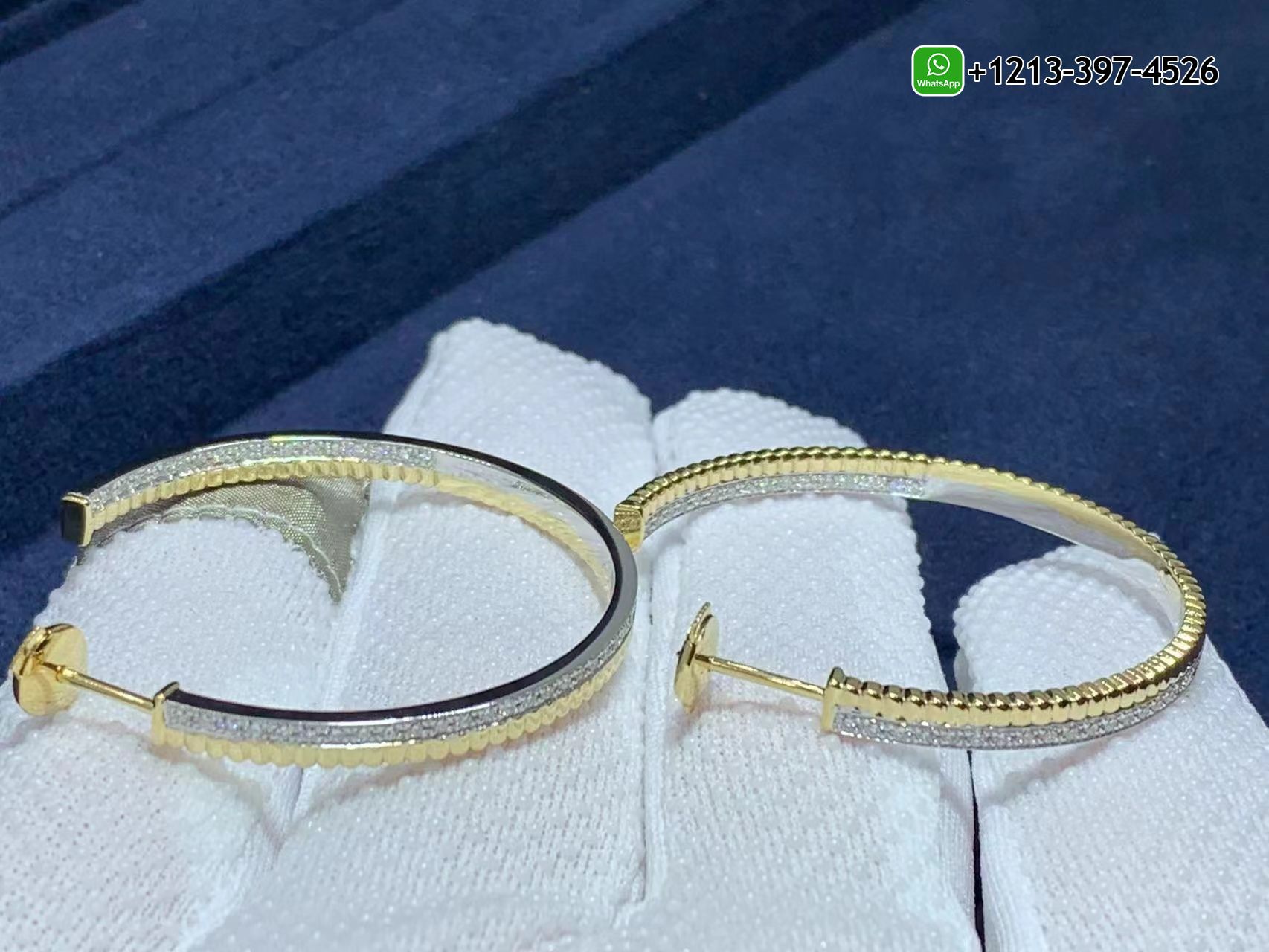 p1l03vyuinu Custom Made Best Quality 1:1 Cheap Boucheron Quatre Radiant 18K Two-Tone Gold & Diamond Creole Hoop Earrings - High Quality 18k Gold and Diamond Luxury Distinctive Collection Designer Jewelry Customized Factory Price - Image 7