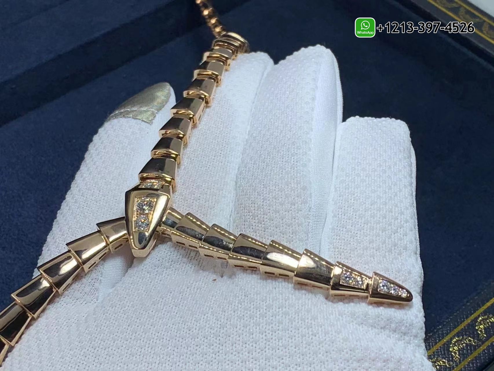 p2p1cze1xrs Best Sellers 1:1 Quality Cheap Custom Made Bvlgari Serpenti Viper 18k Rose Gold with Demi Pavé Diamonds Necklace - High Quality 18k Gold and Diamond Luxury Distinctive Collection Designer Jewelry Customized Factory Price - Image 11