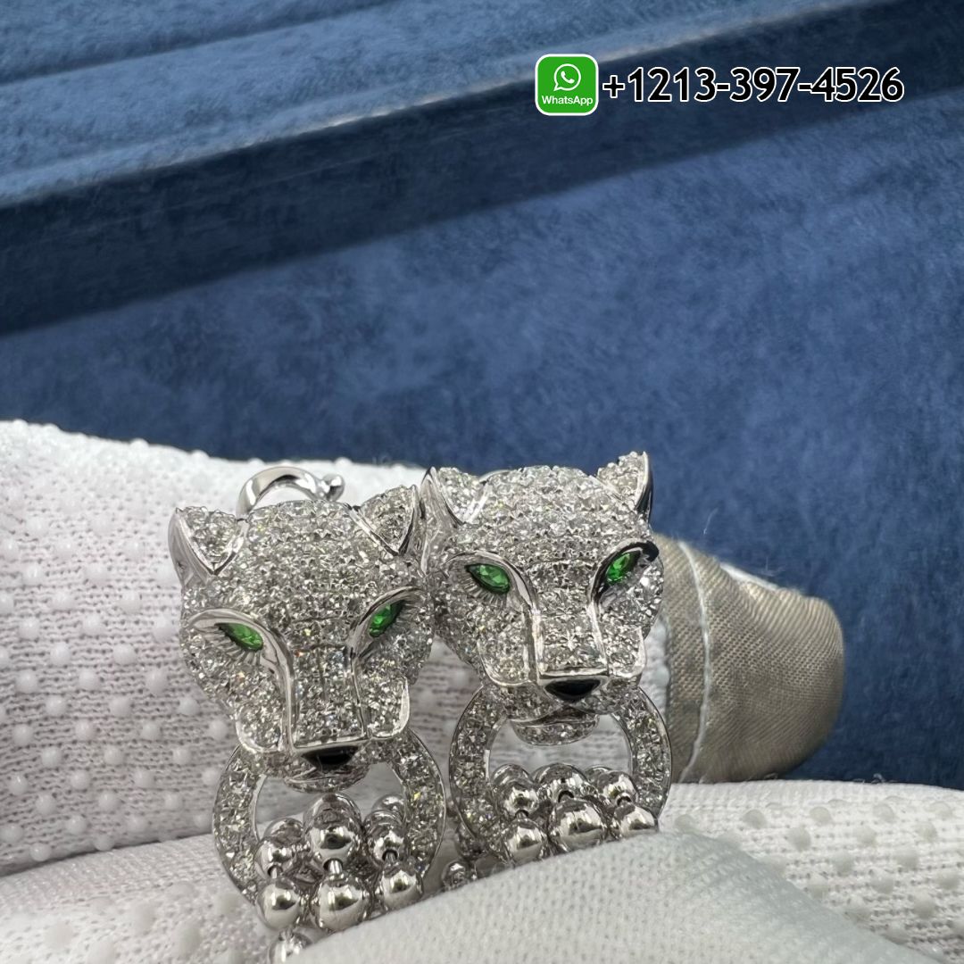 p2w1pdlngqm Custom Made Best Quality 1:1 Cartier 18K White Gold 1.48ct Diamond Panthere de Cartier Tassel Earrings - High Quality 18k Gold and Diamond Luxury Distinctive Collection Designer Jewelry Customized Factory Price - Image 3