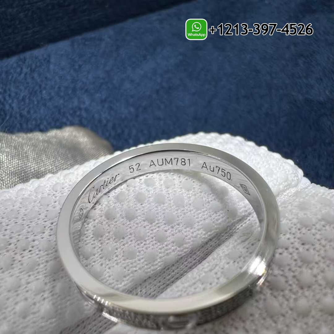 p3dw4ojkd5m Custom Made Best Sellers Quality 1:1 Cartier LOVE 18k White Gold Diamond-paved 2.6MM Band Small Model Ring - High Quality 18k Gold and Diamond Luxury Distinctive Collection Designer Jewelry Customized Factory Price - Image 3
