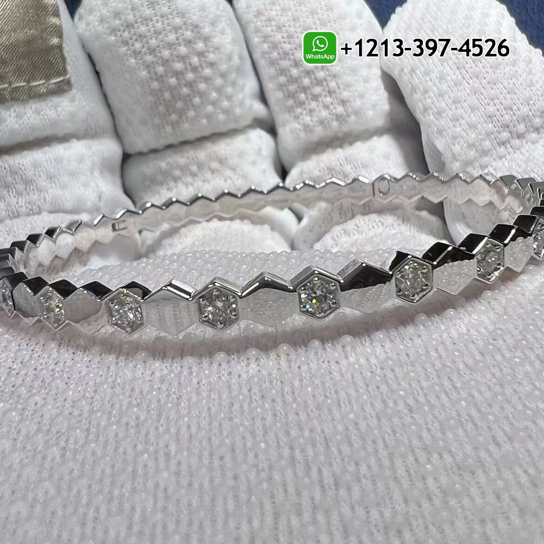 1:1 Quality Chaumet Bee My Love Half Pavé Diamond 18k White Gold Bracelet - High Quality 18k Gold and Diamond Luxury Distinctive Collection Designer Jewelry Customized Factory Price