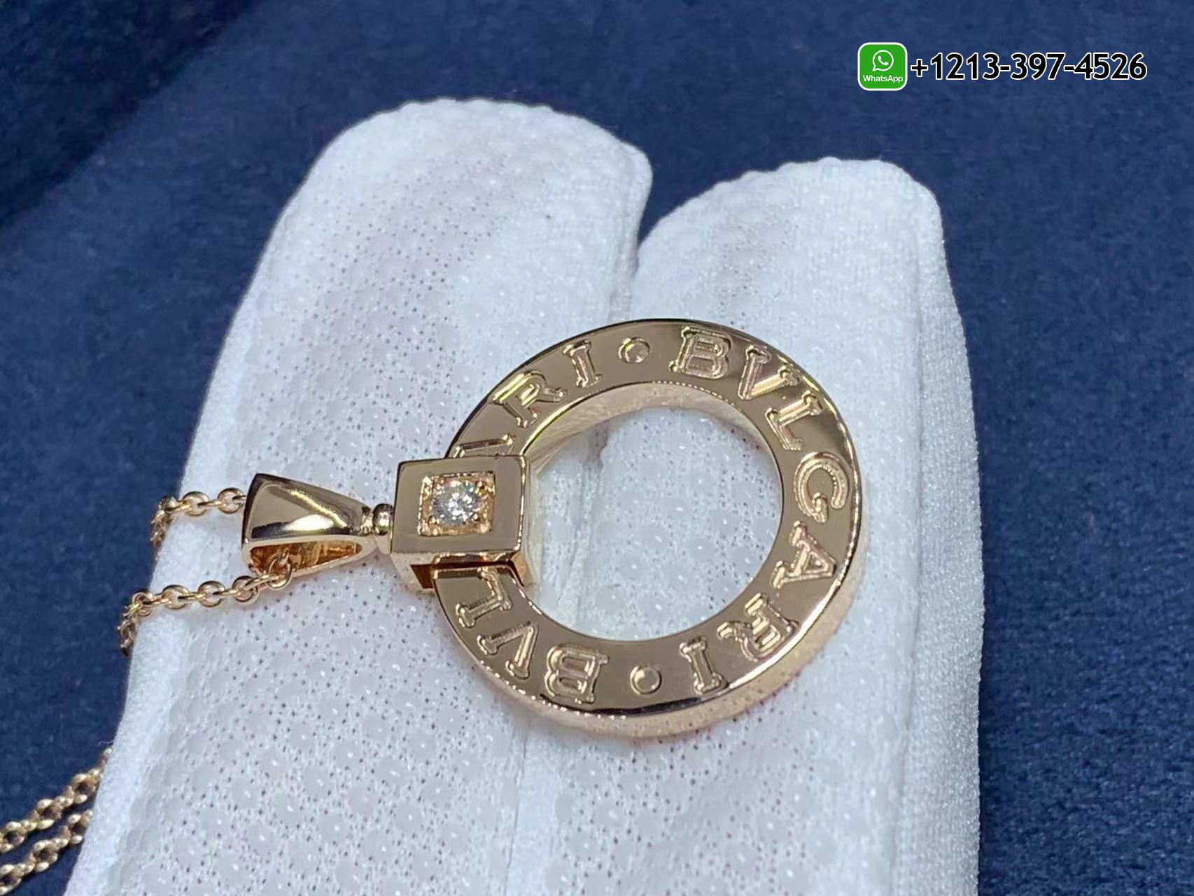 pbo3nopnbfk Custom Made Best Quality 1:1 Copy Bvlgari Necklace With 18K Rose Gold Pendant Set With a Diamond - High Quality 18k Gold and Diamond Luxury Distinctive Collection Designer Jewelry Customized Factory Price - Image 5