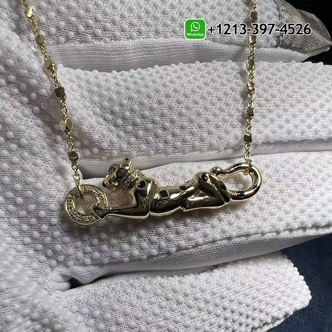 1:1 Top Quality Cartier Panthere de Cartier Diamond Tsavorite 18K Yellow Gold Necklace Replica - High Quality 18k Gold and Diamond Luxury Distinctive Collection Designer Jewelry Customized Factory Price Pcj53xmap1f