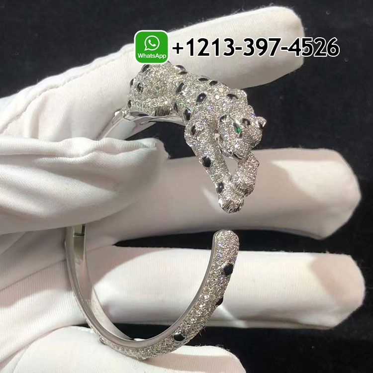 pg1cgcc3zxp Custom Made Best Sellers Quality 1:1 Cartier Panthère de Cartier 18k White Gold Pave Diamonds High Jewelry Bracelet - High Quality 18k Gold and Diamond Luxury Distinctive Collection Designer Jewelry Customized Factory Price - Image 3