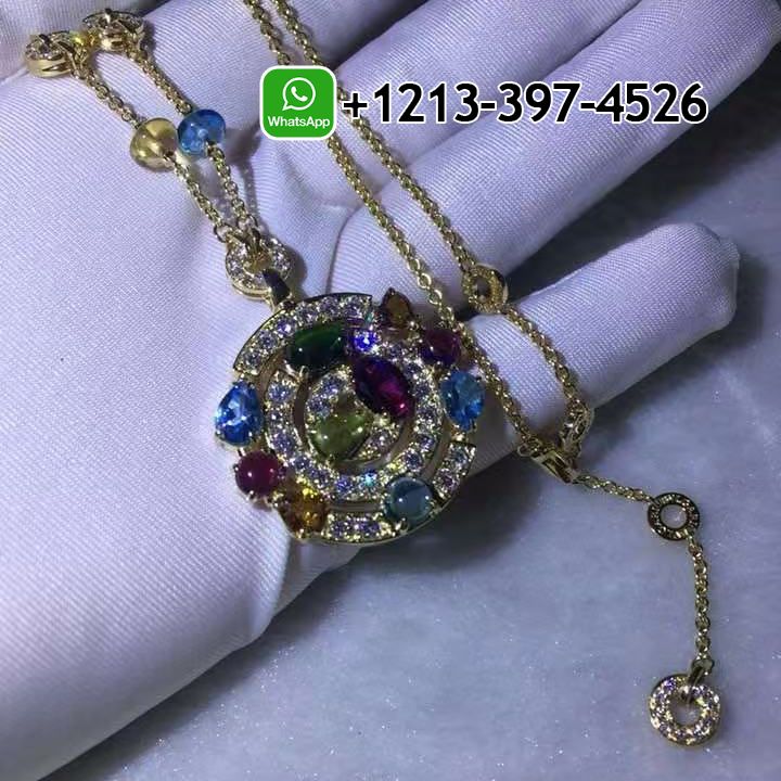 pjdyzaugsyy Bvlgari Astrale Diamond Color Stone 18K Yellow Gold Diamond Pendant Necklace - High Quality 18k Gold and Diamond Luxury Distinctive Collection Designer Jewelry Customized Factory Price - Image 2