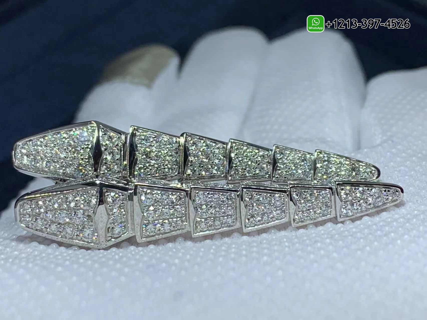 ppj4fahkeey Best Sellers 1:1 Quality Cheap Custom Made Bvlgari Serpenti Viper 18k White Gold Full Pave Diamonds Drop Earrings - High Quality 18k Gold and Diamond Luxury Distinctive Collection Designer Jewelry Customized Factory Price - Image 6