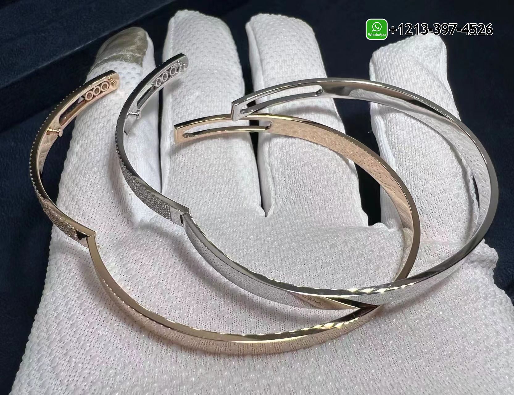 ppu0r2ghbr4 Custom Made Best Sellers Quality 1:1 Copy Messika Move Noa Pavé-set Diamond Bangle Bracelet - High Quality 18k Gold and Diamond Luxury Distinctive Collection Designer Jewelry Customized Factory Price - Image 3