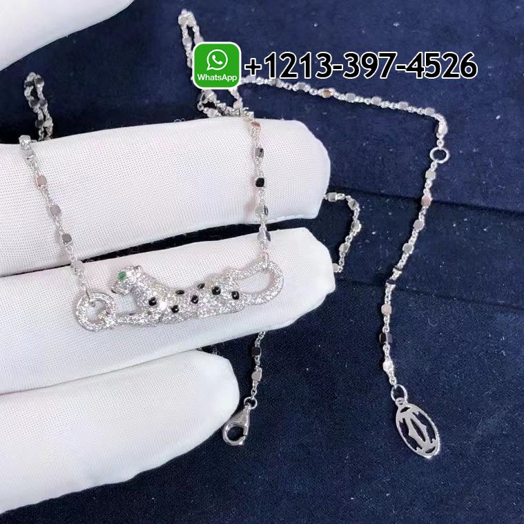 Custom Made Best Quality 1:1 Cartier 18k White Gold Diamond Paved Panthère de Cartier Pendant Necklace - High Quality 18k Gold and Diamond Luxury Distinctive Collection Designer Jewelry Customized Factory Price Pqnck5oaxxc