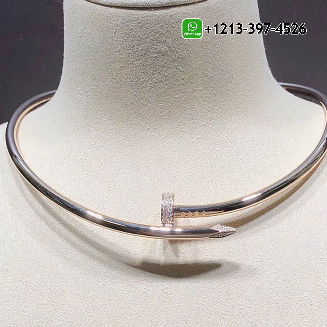 prkztffmhpp Custom Made Best Quality 1:1 Cartier 18k Rose Gold Large Model Juste un Clou XL Model Diamond Nail Necklace - High Quality 18k Gold and Diamond Luxury Distinctive Collection Designer Jewelry Customized Factory Price - Image 4
