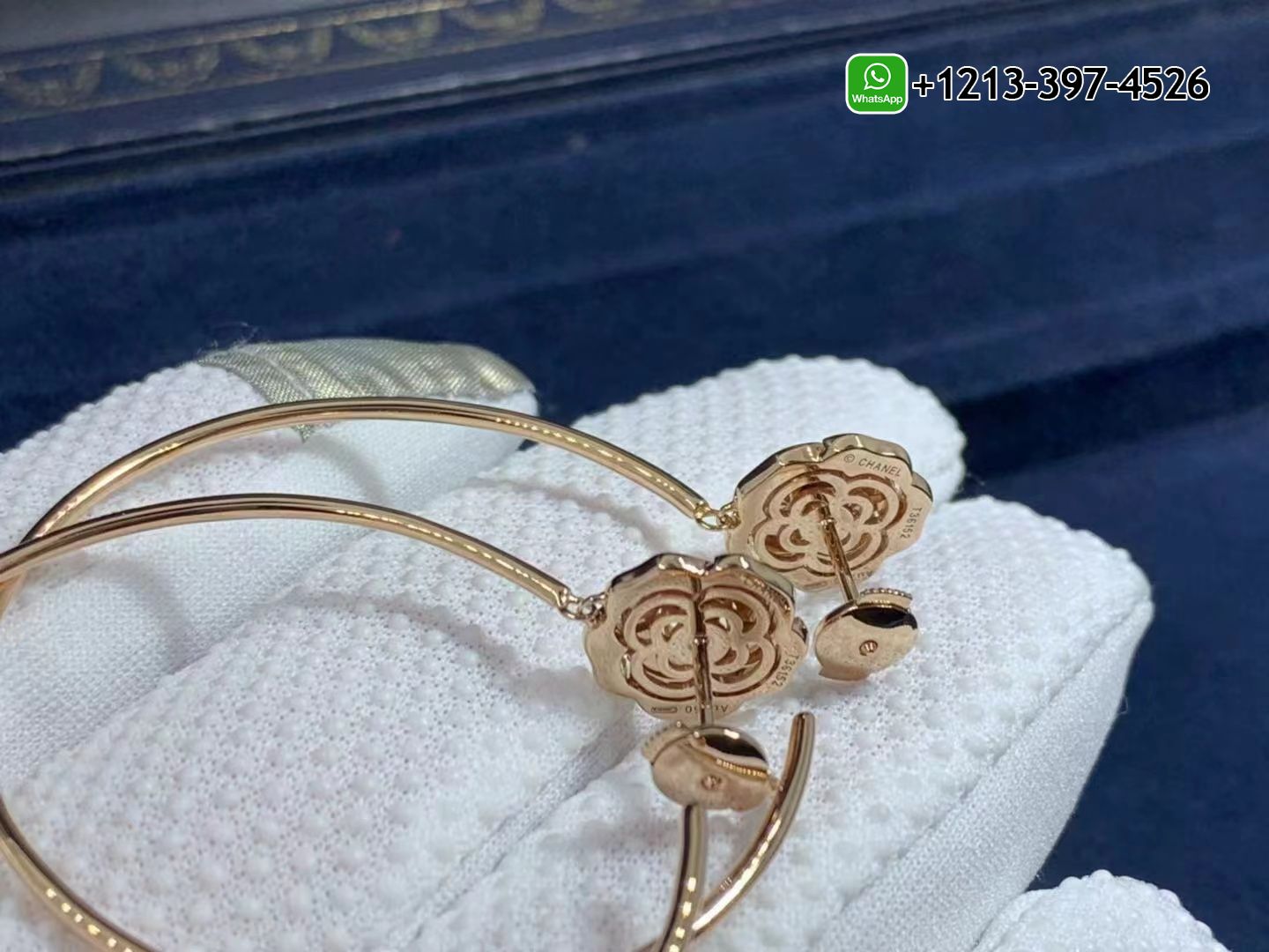ps4iirrvm0v Best Sellers 1:1 Quality Cheap Custom Made 18k Rose Gold & Diamond Extrait De Camélia Hoop Earrings - High Quality 18k Gold and Diamond Luxury Distinctive Collection Designer Jewelry Customized Factory Price - Image 5