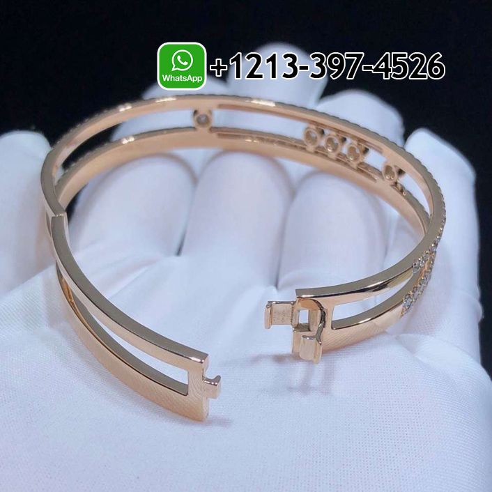 ptpjwxr1c44 Custom Made Best Sellers Quality 1:1 Messika 18K Rose Gold Pave Diamond Move Romane Bangle Bracelet - High Quality 18k Gold and Diamond Luxury Distinctive Collection Designer Jewelry Customized Factory Price - Image 4