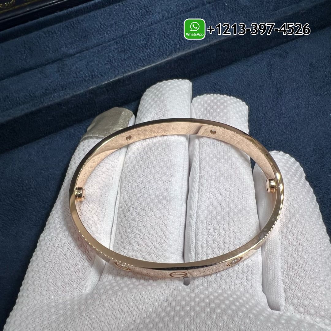 pwca5lpl5np Custom Made Top Quality Cartier 4 Diamonds Love Bracelet 18K Rose Gold - High Quality 18k Gold and Diamond Luxury Distinctive Collection Designer Jewelry Customized Factory Price - Image 2