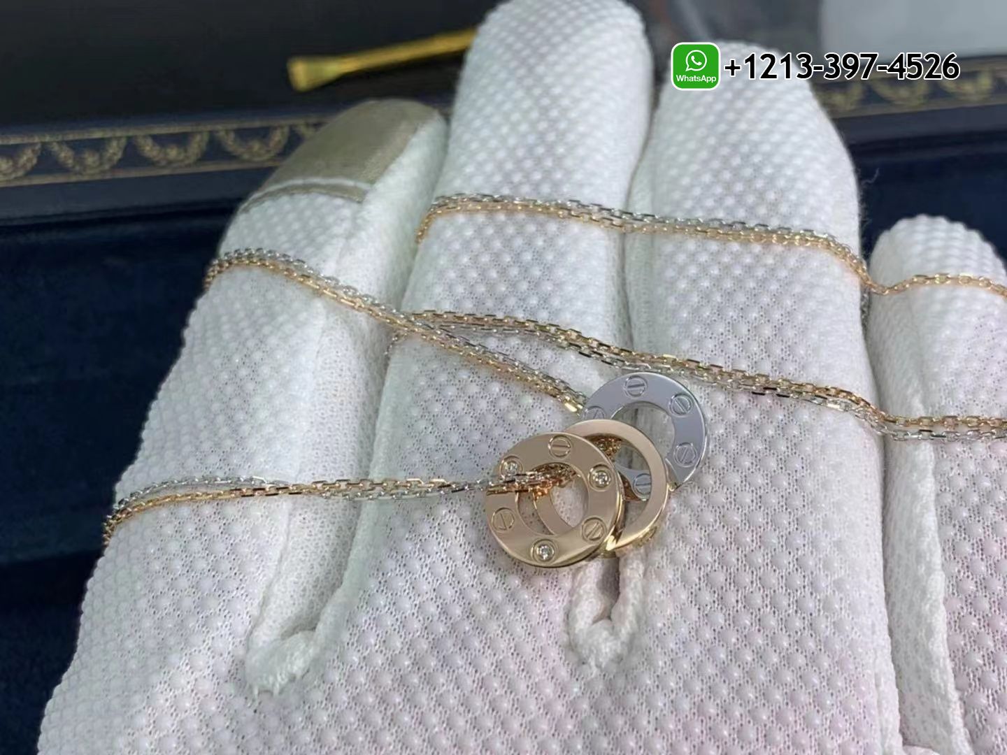 q04hrikp5ck Custom Made Best Quality 1:1 Cartier 18K Gold 6 Diamonds De Love Necklace - High Quality 18k Gold and Diamond Luxury Distinctive Collection Designer Jewelry Customized Factory Price - Image 3