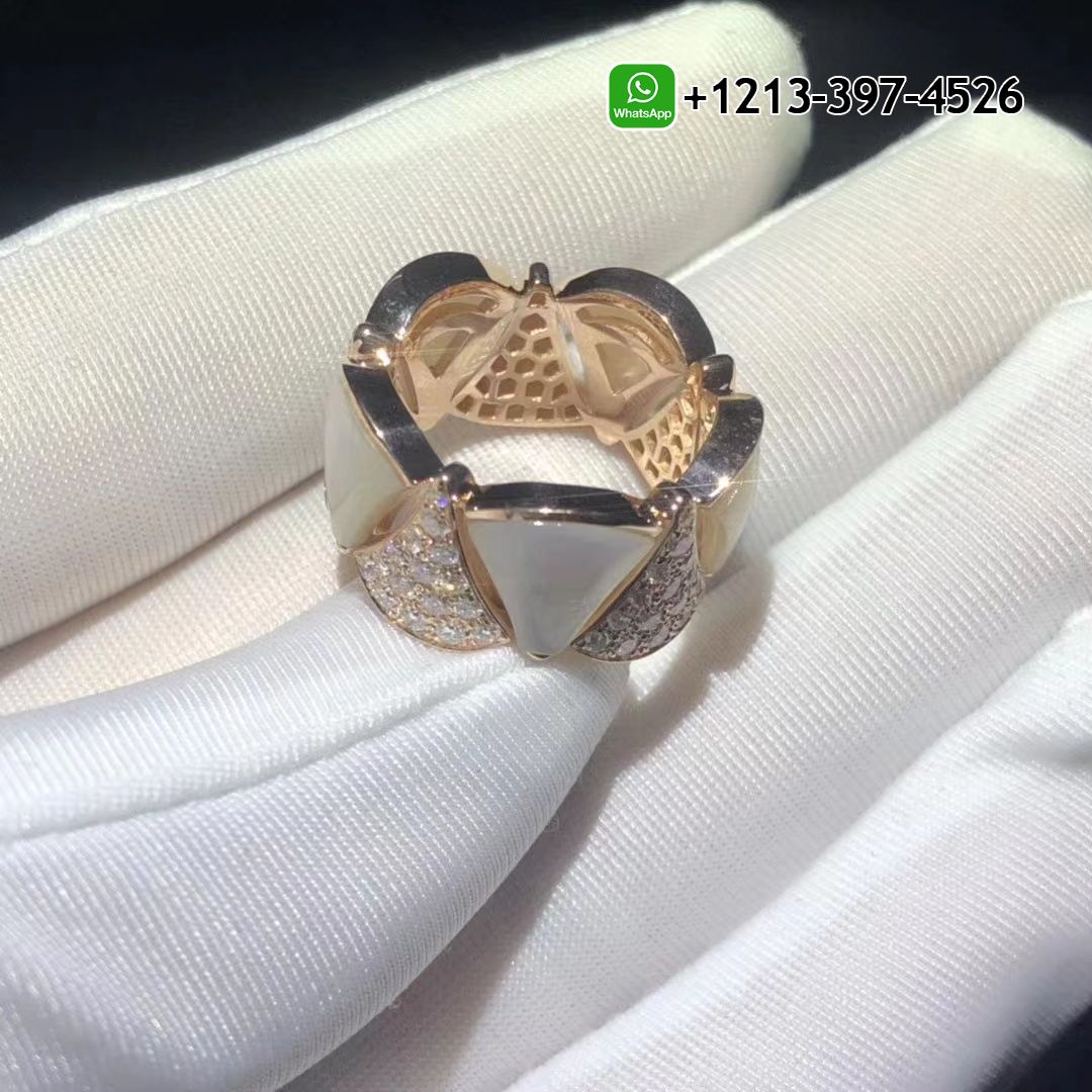 q2lwemxmpjr Best Sellers 1:1 Quality Cheap Custom Made Bvlgari Divas Dream Diamond Mother-of-pearl 18k Rose Gold Ring - High Quality 18k Gold and Diamond Luxury Distinctive Collection Designer Jewelry Customized Factory Price - Image 2