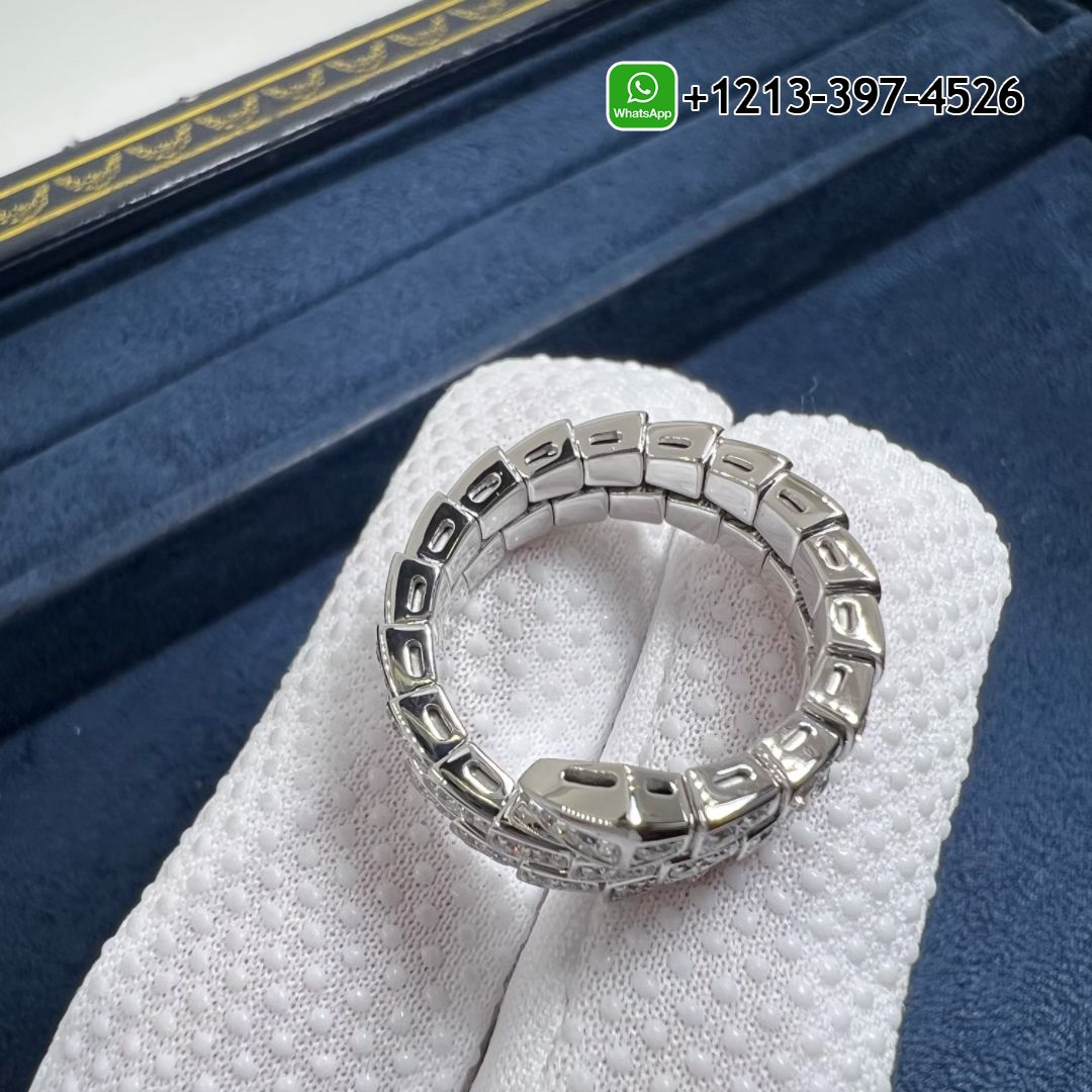 q4kuxudq1qk Custom Made Best Quality Bulgari Serpenti Viper Two-coil Pave Diamond 18K Rose Gold Ring - High Quality 18k Gold and Diamond Luxury Distinctive Collection Designer Jewelry Customized Factory Price - Image 3