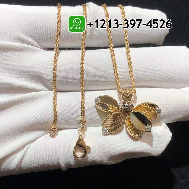 Custom Made Best Quality 1:1 Cartier 18k Yellow Gold Diamond Grain de Café Necklace - High Quality 18k Gold and Diamond Luxury Distinctive Collection Designer Jewelry Customized Factory Price