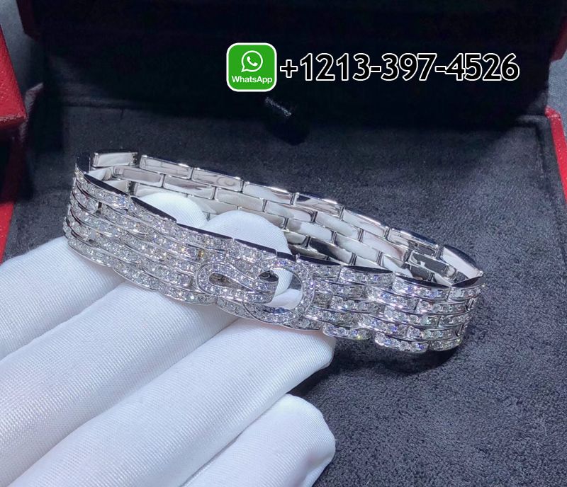qbdxme5hc2d Best Sellers 1:1 Quality Cheap Custom Made High Jewelry Cartier 18k White Gold Pave Diamond 5-Row Agrafe Bracelet - High Quality 18k Gold and Diamond Luxury Distinctive Collection Designer Jewelry Customized Factory Price - Image 3