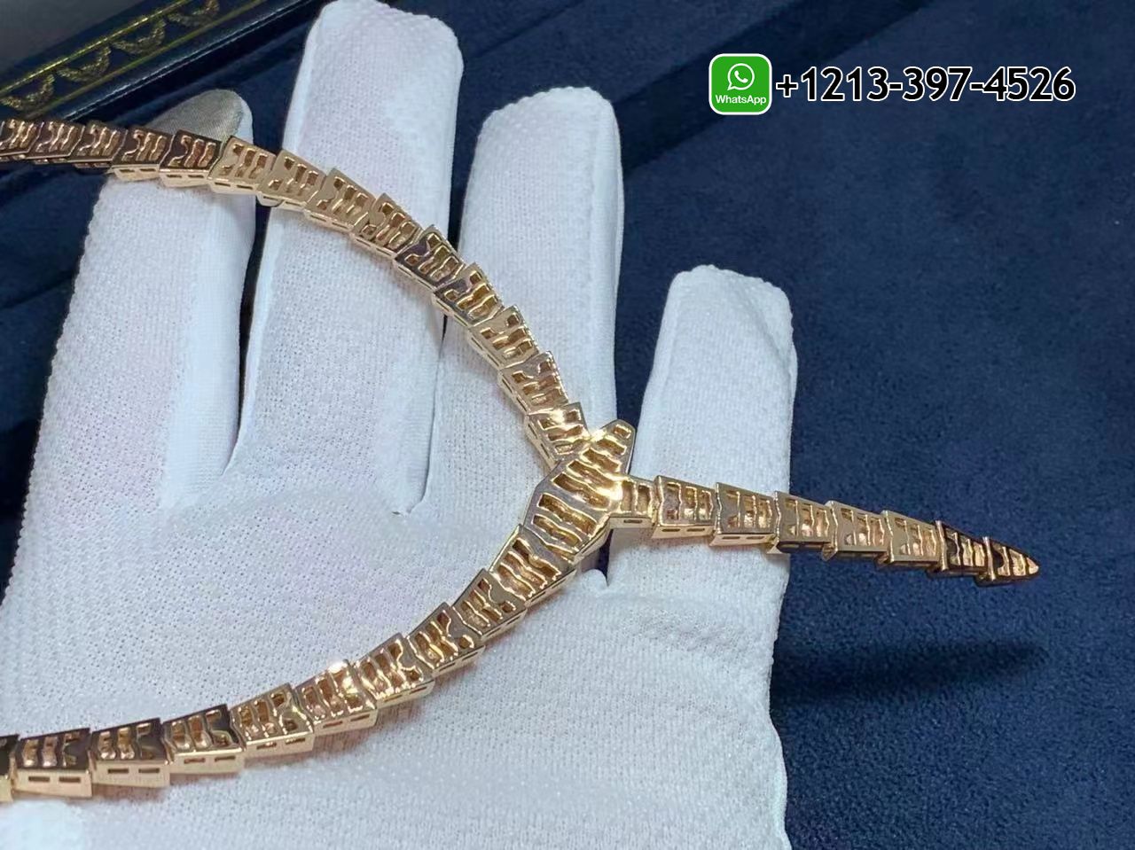 qc43s1pfx3x Best Sellers 1:1 Quality Cheap Custom Made Bvlgari Serpenti Viper 18k Rose Gold with Demi Pavé Diamonds Necklace - High Quality 18k Gold and Diamond Luxury Distinctive Collection Designer Jewelry Customized Factory Price - Image 5