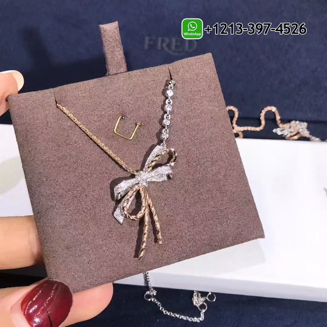 Custom Made Best Sellers Quality 1:1 Chaumet Insolence 18k Rose Gold,White Gold Diamond Bow Pendant Necklace - High Quality 18k Gold and Diamond Luxury Distinctive Collection Designer Jewelry Customized Factory Price Qcud3oyj0xi