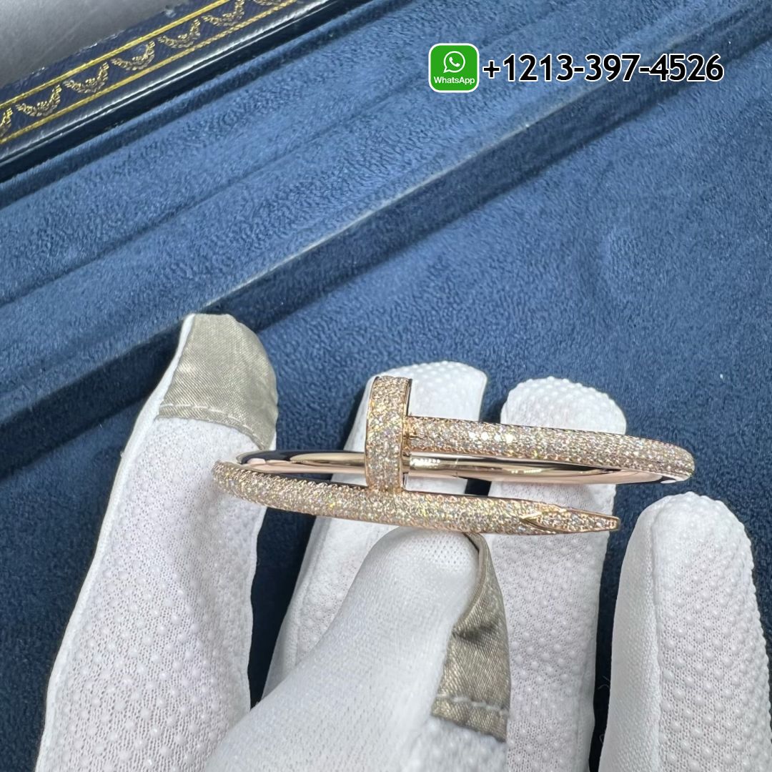 qe5sjcakzf2 Custom Made Cheap 1:1 High Quality Cartier Juste un Clou 18k Rose Gold Pave Diamond Classic Nail Bracelet - High Quality 18k Gold and Diamond Luxury Distinctive Collection Designer Jewelry Customized Factory Price