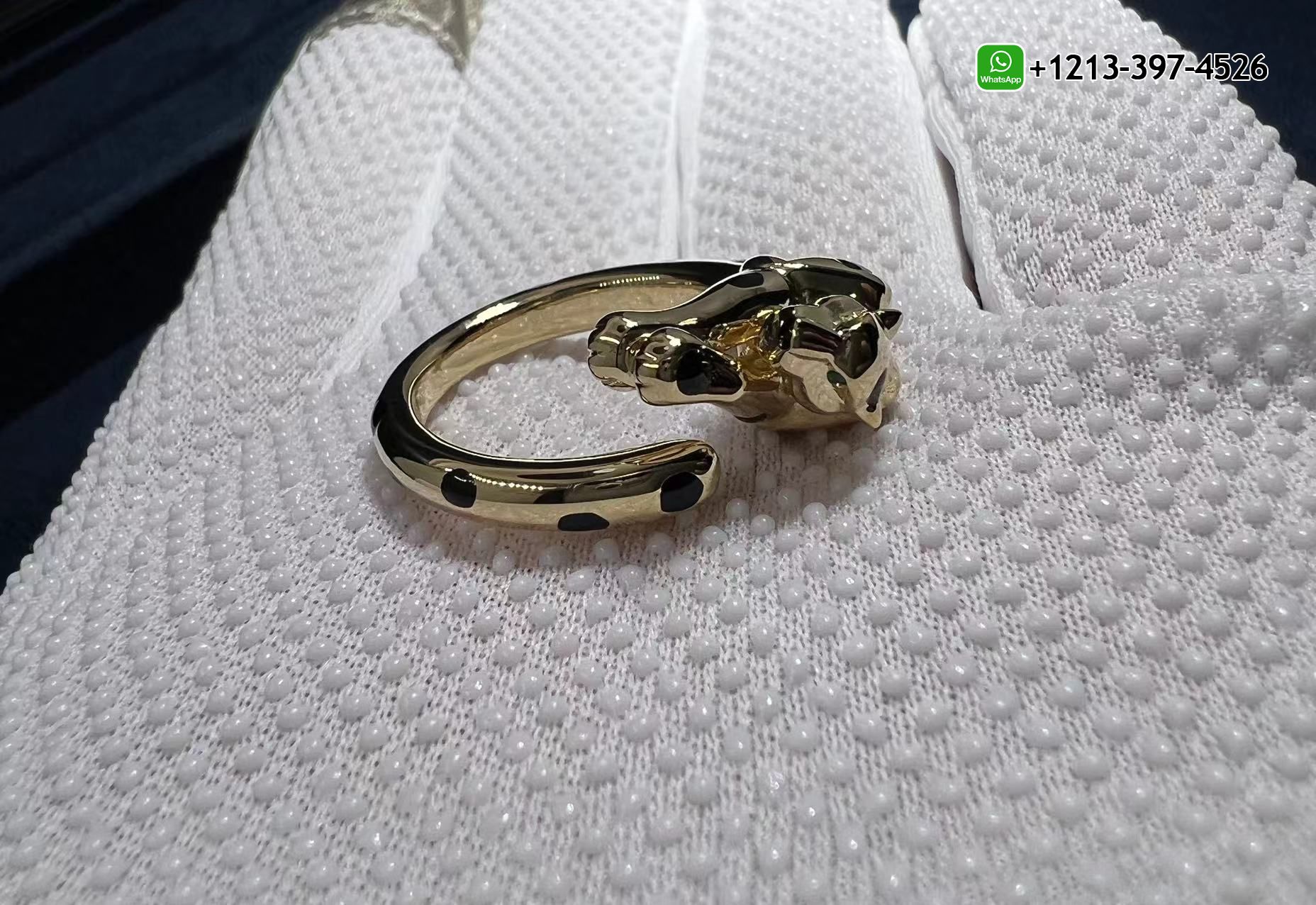 qfocyvtwip3 Custom Made 1:1 Best Quality Cartier Panthère de Cartier 18K Yellow Gold Onyx Black Lacquer Tsavorite Garnets Ring - High Quality 18k Gold and Diamond Luxury Distinctive Collection Designer Jewelry Customized Factory Price - Image 7