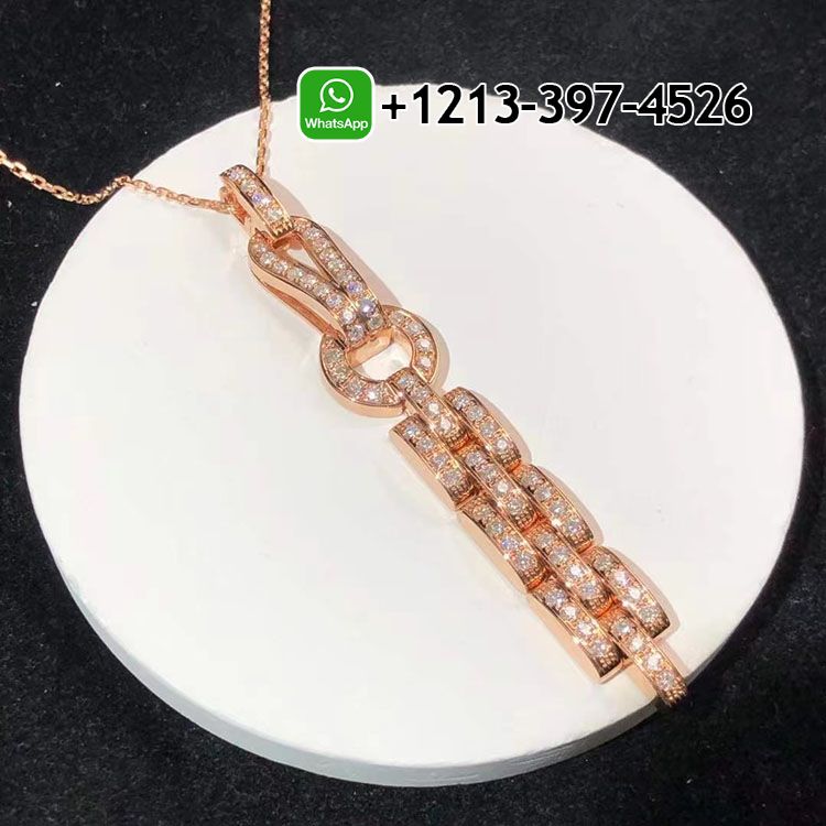 qivjeig3zyc Custom Made Best Sellers Quality 1:1 Cartier 18K Rose Gold Pave Diamond Agrafe Drop Pendant Necklace - High Quality 18k Gold and Diamond Luxury Distinctive Collection Designer Jewelry Customized Factory Price - Image 5