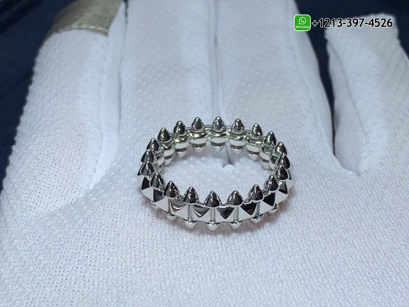 qkoqo0acxbw Best Sellers 1:1 Quality Cheap Custom Made Cartier 18k White Gold Clash De Cartier Medium Model Band Ring - High Quality 18k Gold and Diamond Luxury Distinctive Collection Designer Jewelry Customized Factory Price - Image 6